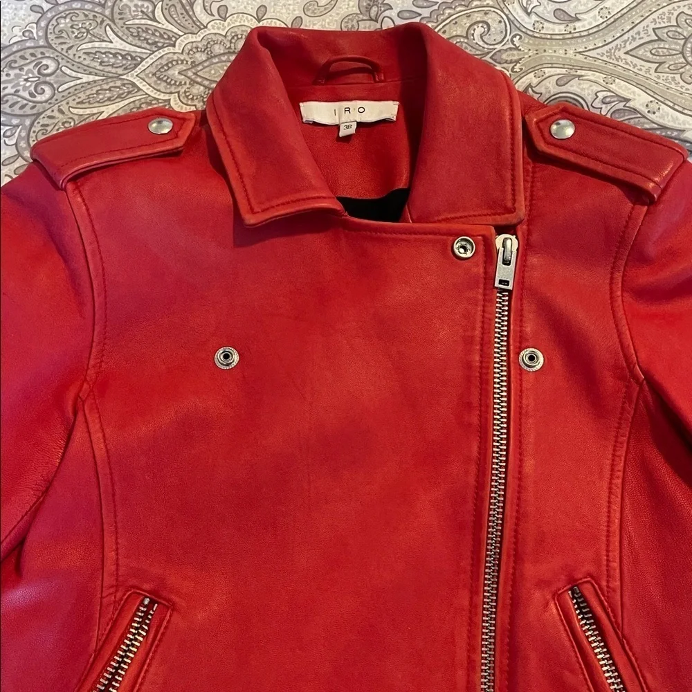 IRO Red Moto Jacket